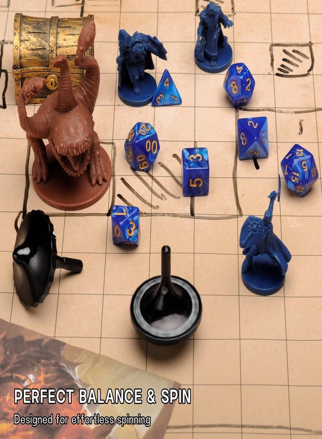 CZYY 3D Printed Spinning Top - Unique Gaming Dice, EDC Fidget Dice, Desk Toy, DND Gift & Accessories for Tabletop RPG Gamer (Black D20) - Image 3